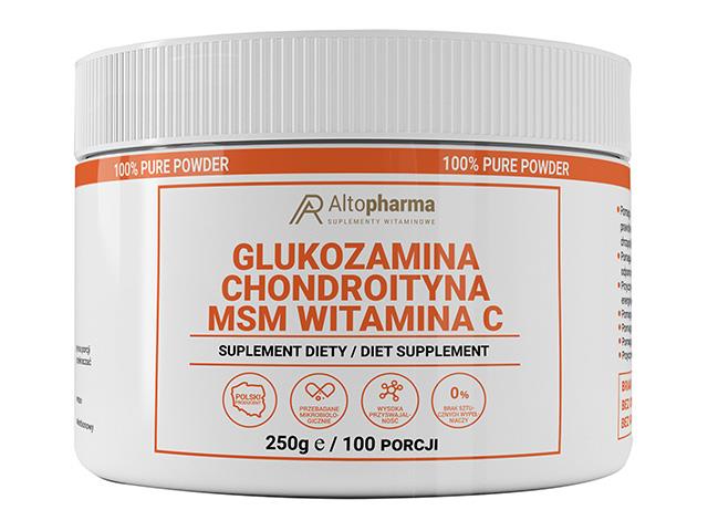 Glukozamina Chondroityna MSM Witamina C interakcje ulotka proszek  250 g