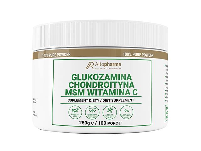 Glukozamina Chondroityna MSM Witamina C interakcje ulotka proszek  250 g