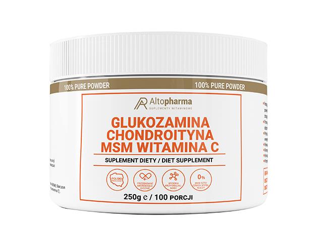 Glukozamina Chondroityna MSM Witamina C interakcje ulotka proszek  250 g