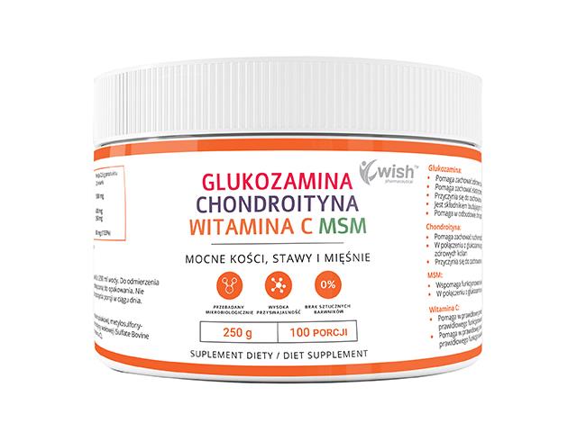 Glukozamina Chondroityna MSM Witamina C interakcje ulotka proszek - 250 g
