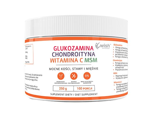 Glukozamina Chondroityna MSM Witamina C interakcje ulotka proszek  250 g