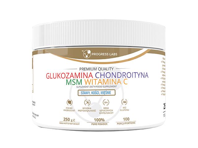 Glukozamina Chondroityna MSM Witamina C interakcje ulotka proszek  250 g