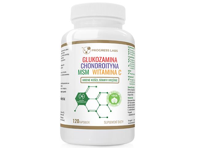 Glukozamina Chondroityna MSM Witamina C produkt vege interakcje ulotka kapsułki - 120 kaps.