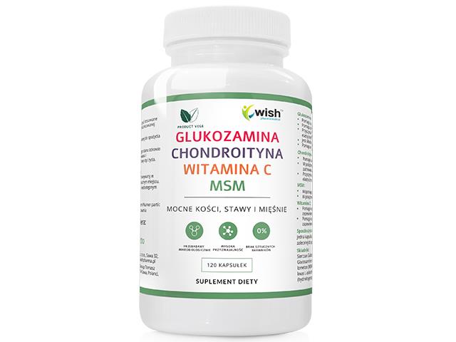 Glukozamina Chondroityna MSM Witamina C Produkt Vege interakcje ulotka kapsułki - 120 kaps.