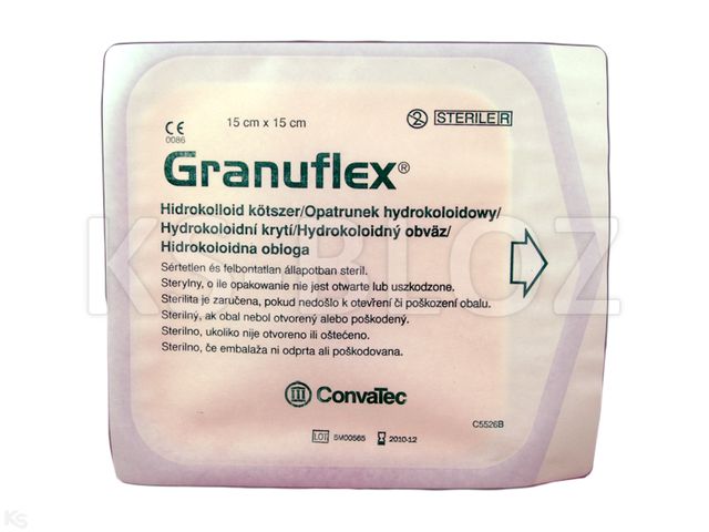 Granuflex Opatrunek hydrokoloidowy 15 x 15 cm interakcje ulotka   1 szt.