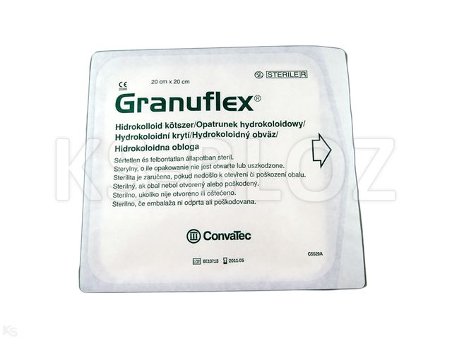 Granuflex Opatrunek hydrokoloidowy 20 x 20 cm interakcje ulotka   1 szt.