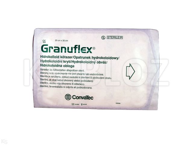 Granuflex Opatrunek hydrokoloidowy 20 x 30 cm interakcje ulotka   1 szt.