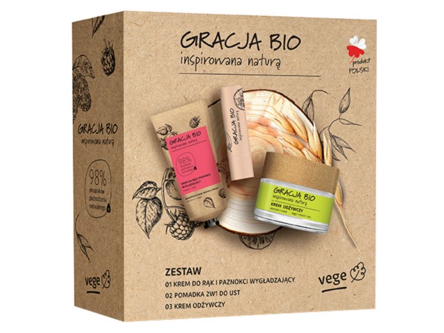 GRECJA BIO Zestaw Krem odżywczy+krem do rąk MALINA+pomadka ochronna NONI interakcje ulotka zestaw - 1 szt.