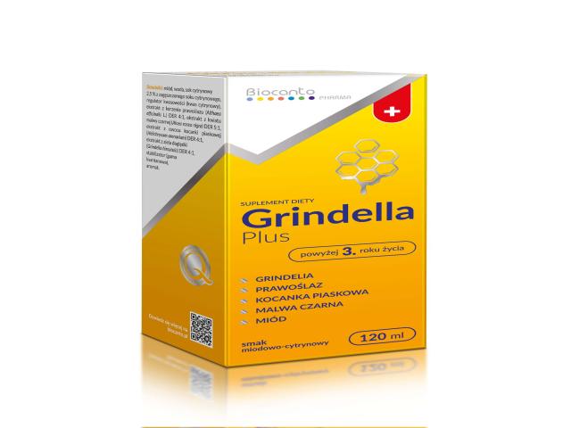 Grindella Plus miodowo-cytrynowy interakcje ulotka syrop  120 ml