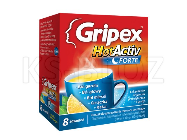 Gripex Hot Max (HotActiv Forte) interakcje ulotka proszek do sporządzania roztworu (1g+100mg+12,2mg)/sasz. 