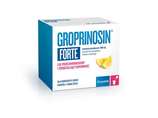 Groprinosin Forte interakcje ulotka granulat do sporządzania roztworu doustnego 1 g 10 sasz. po 1.8 g