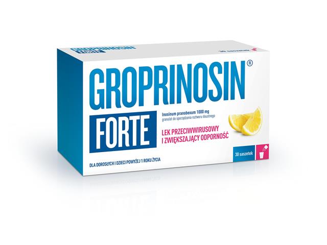 Groprinosin Forte interakcje ulotka granulat do sporządzania roztworu doustnego 1 g 30 sasz. po 1.8 g