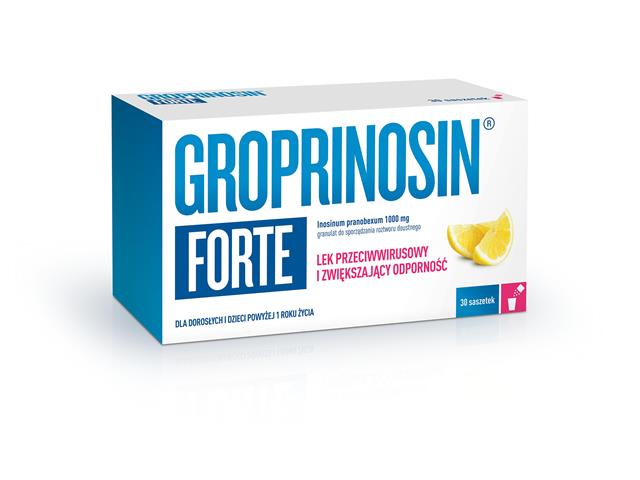 Groprinosin Forte interakcje ulotka granulat do sporządzania roztworu doustnego 1 g 30 sasz. po 1,8 g