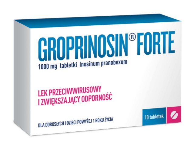 Groprinosin Forte interakcje ulotka tabletki 1 g 10 tabl.