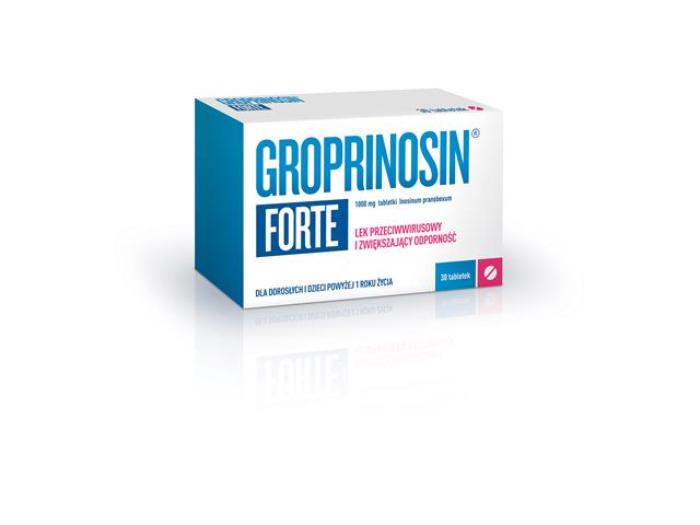 Groprinosin Forte interakcje ulotka tabletki 1 g 30 tabl.