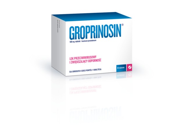 Groprinosin interakcje ulotka tabletki 500 mg 50 tabl.