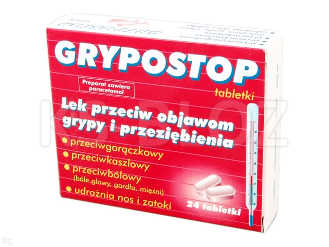 Grypostop interakcje ulotka tabletki powlekane 325mg+30mg+15mg 24 tabl.