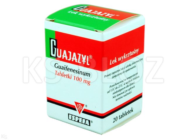 Guajazyl interakcje ulotka tabletki 100 mg 20 tabl.