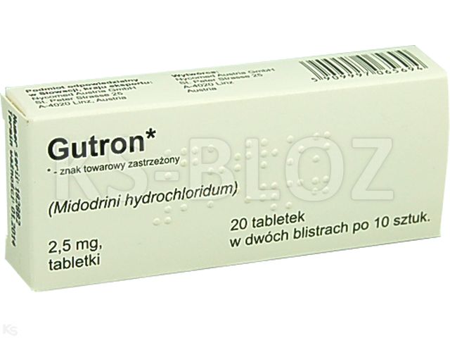 Gutron interakcje ulotka tabletki 2,5 mg 20 tabl. (2 blist. po 10 tabl.)