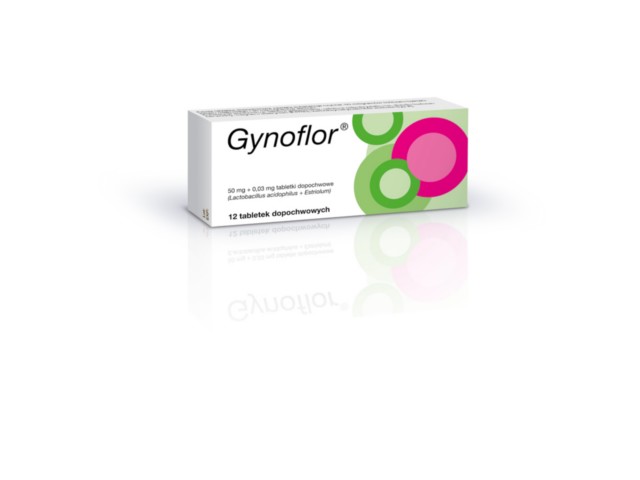 Gynoflor interakcje ulotka tabletki dopochwowe 50mg+30mcg 12 tabl.