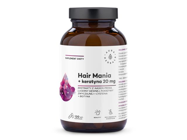 Hair Mania + Keratyna 20 mg interakcje ulotka kapsułki  120 kaps.
