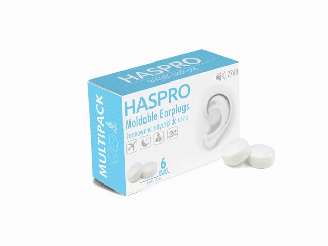 Haspro Moldable Earplugs Zatyczki do uszu formowane transparentne interakcje ulotka zatyczki  12 szt.