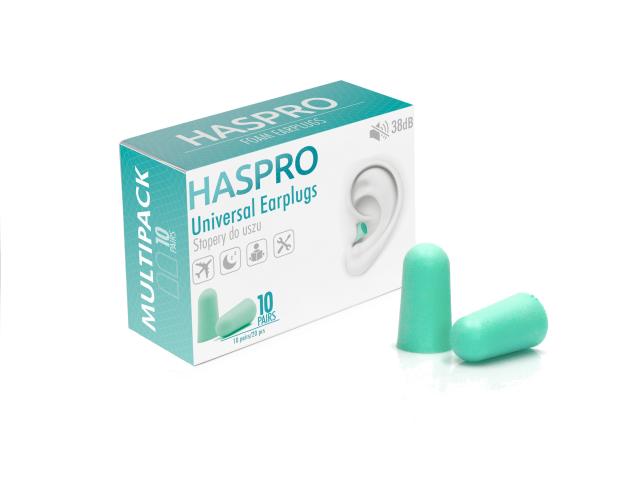 Haspro Universal Earplugs Stopery do uszu mint interakcje ulotka stopery  20 szt. (10 par)