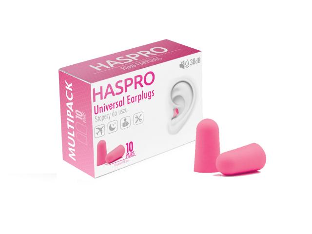 Haspro Universal Earplugs Stopery do uszu pink interakcje ulotka stopery  20 szt. (10 par)