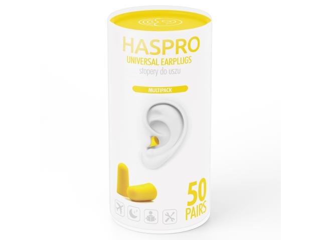 Haspro Universal Earplugs Stopery do uszu yellow interakcje ulotka stopery  100 szt. (50 par)