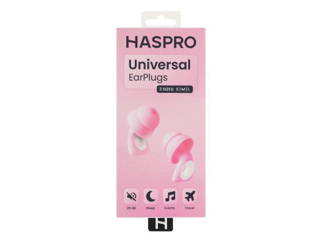 Haspro Universal Zatyczki do uszu silikonowe pink interakcje ulotka zatyczki - 2 szt. (para)