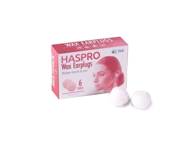 Haspro Wax Earplugs Zatyczki do uszu woskowe interakcje ulotka zatyczki  12 szt. (6 par)