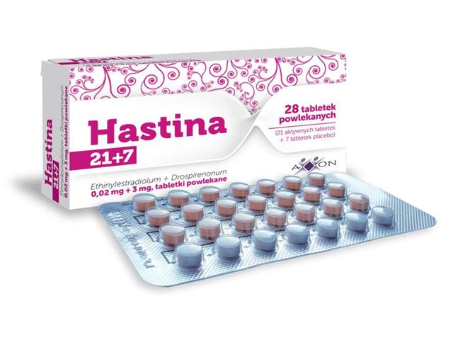 Hastina 21+7 interakcje ulotka tabletki powlekane 20mcg+3mg 28 tabl.