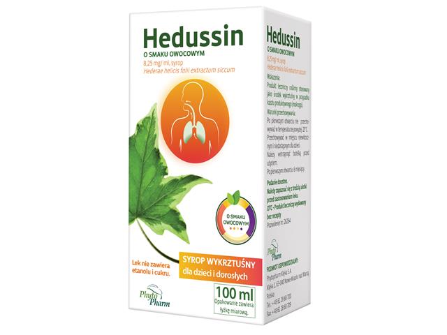 Hedussin o smaku owocowym interakcje ulotka płyn 8,25 mg/ml 100 ml