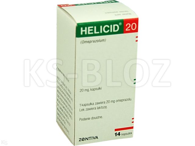Helicid 20 interakcje ulotka kapsułki dojelitowe twarde 20 mg 14 kaps. | butelka