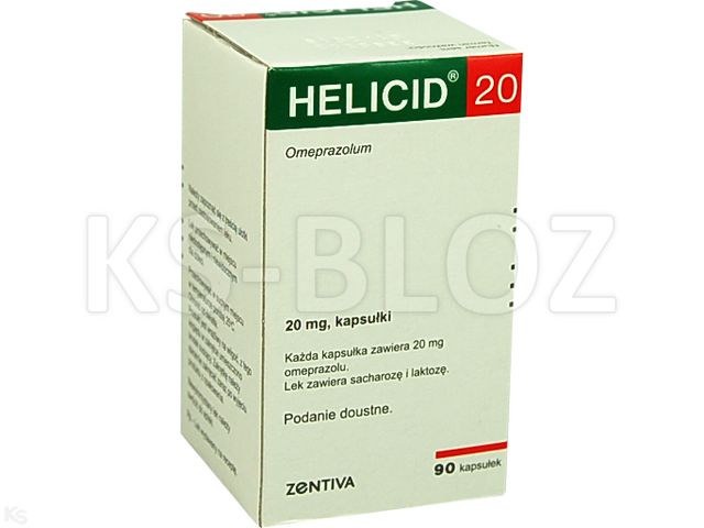 Helicid 20 interakcje ulotka kapsułki dojelitowe twarde 20 mg 90 kaps. | butelka