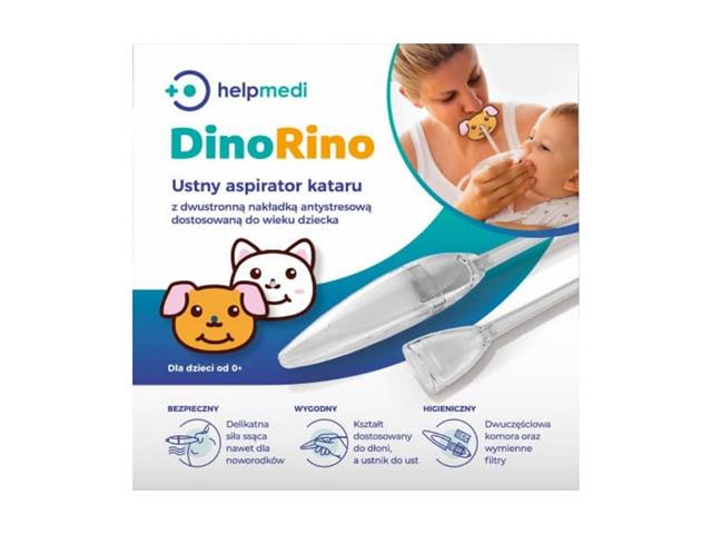 HelpMedi Dinorino Aspirator kataru ustny interakcje ulotka aspirator - 1 szt.
