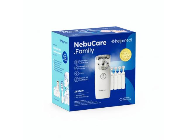 HelpMedi NebuCare .Family Zestaw Nebulizator + Sól fizjologiczna interakcje ulotka zestaw - 1 zest.