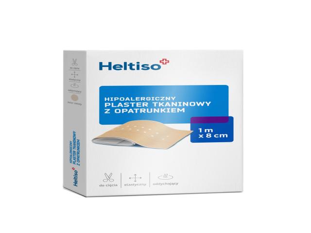 Heltiso Plaster z opatrunkiem tkaninowy 1 m x 8 cm interakcje ulotka   1 szt.