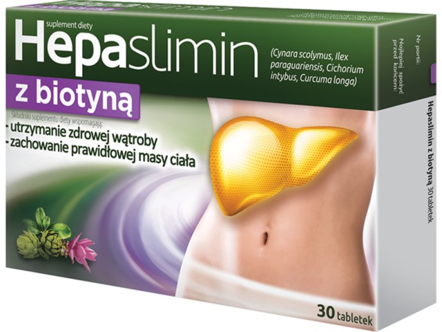 Hepaslimin z biotyną interakcje ulotka tabletki  30 tabl.