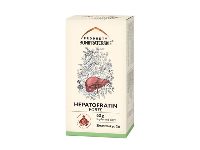 Hepatofratin Forte Produkty Bonifraterskie interakcje ulotka zioła do zaparzania w saszetkach  30 sasz. (60 g)