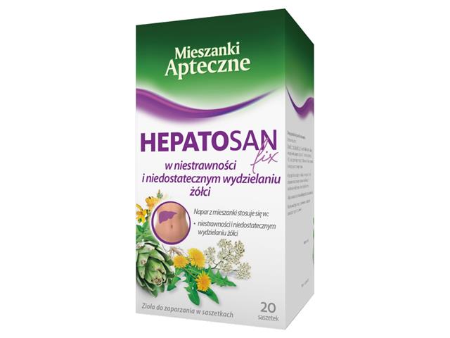 Hepatosan Fix interakcje ulotka zioła do zaparzania w saszetkach 2 g 20 sasz.