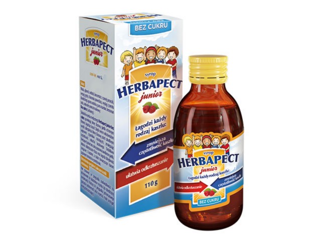 Herbapect Junior bez cukru interakcje ulotka syrop  110 g