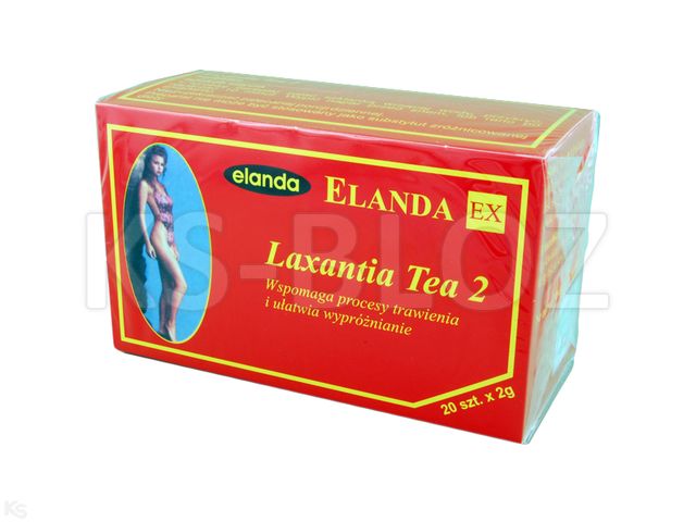 Herbata LAXANTIA Tea 2 interakcje ulotka zioła do zaparzania w saszetkach - 20 toreb.