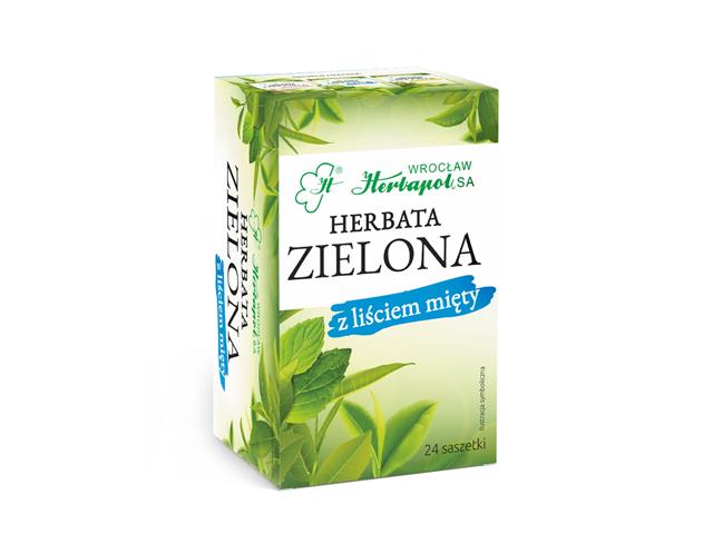 Herbata zielona z liściem mięty fix interakcje ulotka herbata - 24 sasz. po 2 g