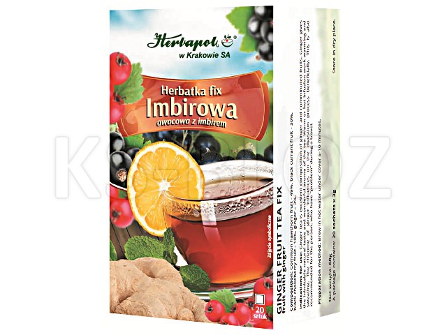 Herbatka fix IMBIROWA ziołowo-owocowa z imbirem interakcje ulotka - 2 g 20 toreb.