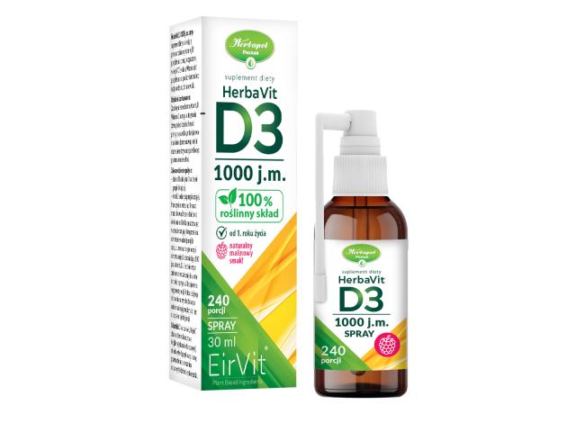 HerbaVit D3 1000 j.m. interakcje ulotka spray  30 ml