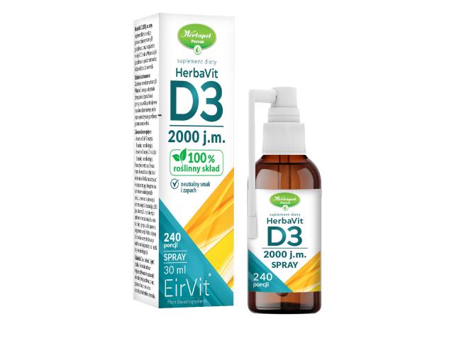 HerbaVit D3 2000 j.m. interakcje ulotka spray 30 ml