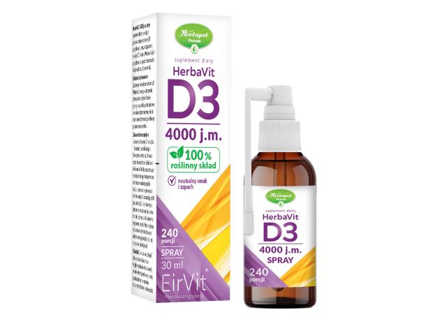 HerbaVit D3 4000 j.m. interakcje ulotka spray  30 ml
