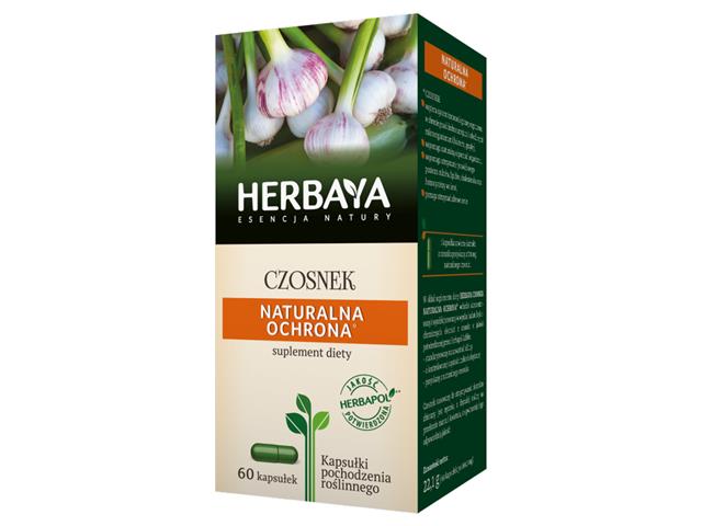 Herbaya Czosnek Naturalna Ochrona interakcje ulotka kapsułki - 60 kaps.