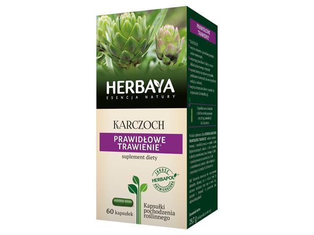 Herbaya Karczoch Prawidłowe Trawienie interakcje ulotka kapsułki - 60 kaps.